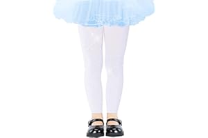 LUCKELF Girls Footless Tights with Sparkle Rhinestone Ballet Dance Tights for School Students Soft Stockings
