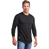 BYLT Drop-Cut Henley Long Sleeve Men's Shirt, 3-Button Closure, Long Sleeve, Casual T-Shirt