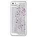Yoption Transparent Plastic 3D Glitter Quicksand and Star Liquid Case for Apple iPhone 5 5S SE