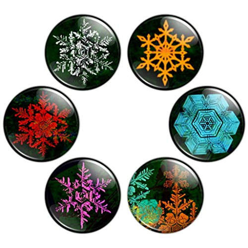 Button Bistro Women's Snowflake 1.25 inch (32 mm) Pinback Button Set #2 Badges Pins