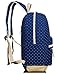 Backpack for girls, Cute Polka Dot School Backpack Kids Book Bag Laptop Daypack Haversack by Leaper (Dark Blue)