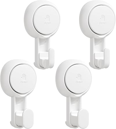 TAILI Suction Cup Hooks 5 kg 4 Pack No Drilling Rotatable Wall Hangers