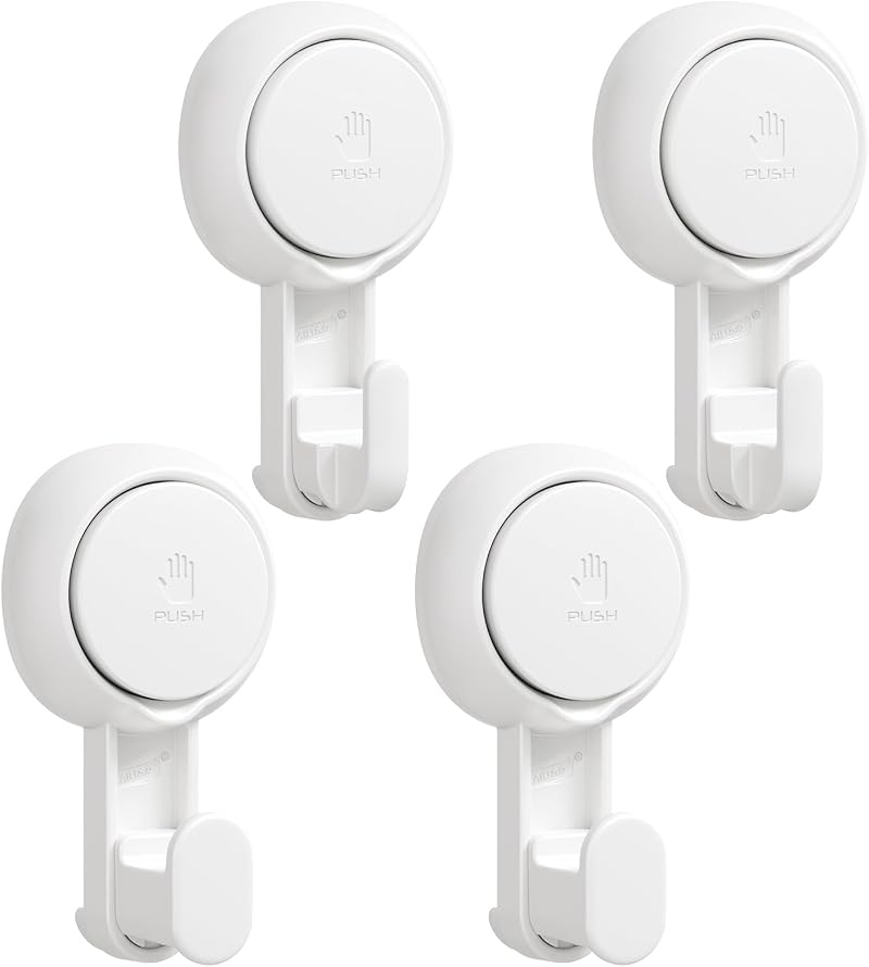 TAILI Suction Cup Hooks 5 kg 4 Pack No Drilling Rotatable Wall Hangers