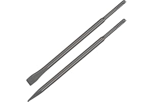 Phyxlyn 16" SDS Plus Chisel Set, 3/4" Flat Chisel and Point Chisel with Sds Plus Shank Ideal for Concrete Demolition, Tile Removal Chisel Tool for SDS Plus Hammer Drill Attachment