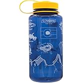 Nalgene Sustain Tritan BPA-Free Water Bottle Made with Material Derived from 50% Plastic Waste, 32 OZ, Wide Mouth, Geographical Bottle Design, Colorado Denim