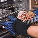 Awekris Oven Gloves Heat Resistant, BBQ Grilling Gloves for Cooking Kitchen Baking Fireplace Grilling WorkPlace Glove (Blue)