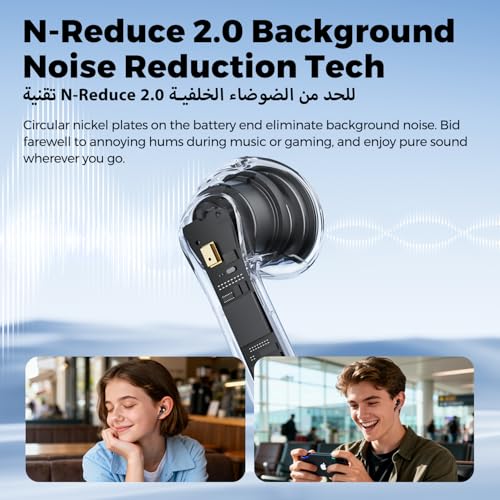 SOUNDPEATS Air6 HS BT 6.0 Wireless Earbuds, Semi-in-Ear Bluetooth Earphones with 13mm Triple-Magnet Bio-Composite Driver, LDAC & Hi-Res Audio, 45H Playtime, 4-Mic Noise Cancelling, IPX5, Fast Charge