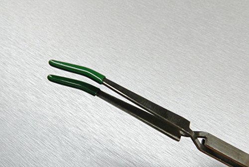 CROSS LOCK TWEEZERS BENT NOSE PVC RUBBER TIP CROSS LOCKING SELF CLOSING 6-1/2" (E 2)