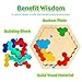 JCREN Wooden Puzzles for Kids Adults - Kids Hexagon Puzzle Shape Pattern Block Tangram Brain Teaser Puzzle Toys Logic IQ Game STEM Montessori Educational Gift for All Ages Challenge