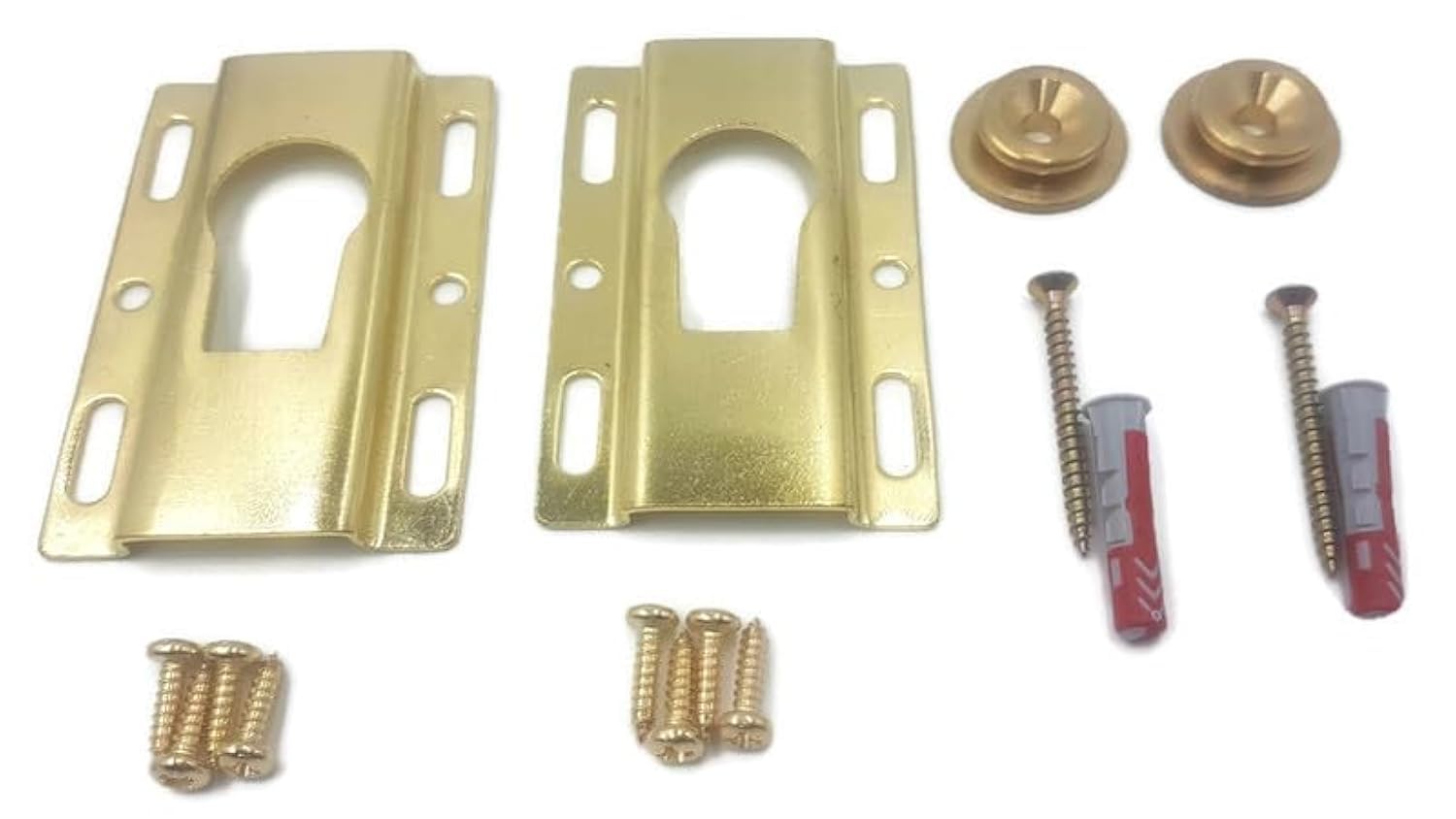HEAVY DUTY SECURE Large Picture/Mirror Hanging kit - Brass Keyhole Bridgehole Hanger with Bezel - Plaster & Solid Walls - UP TO 15KGS