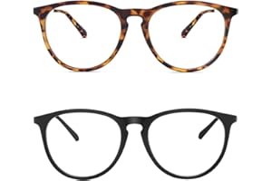 YAROCE Blue Light Glasses, 2-Pack Anti Glare UV Digital Eyestrain Round Computer Gaming Blue Light Blocking Glasses for Women