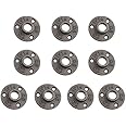 1/2 Cast Iron Floor Flange,Hellopet 10 Pack Industrial Steel Fixed Base Internal Flanges Pipe Fitting with Threaded Hole for Industrial Pipe, Furniture and DIY Decoration