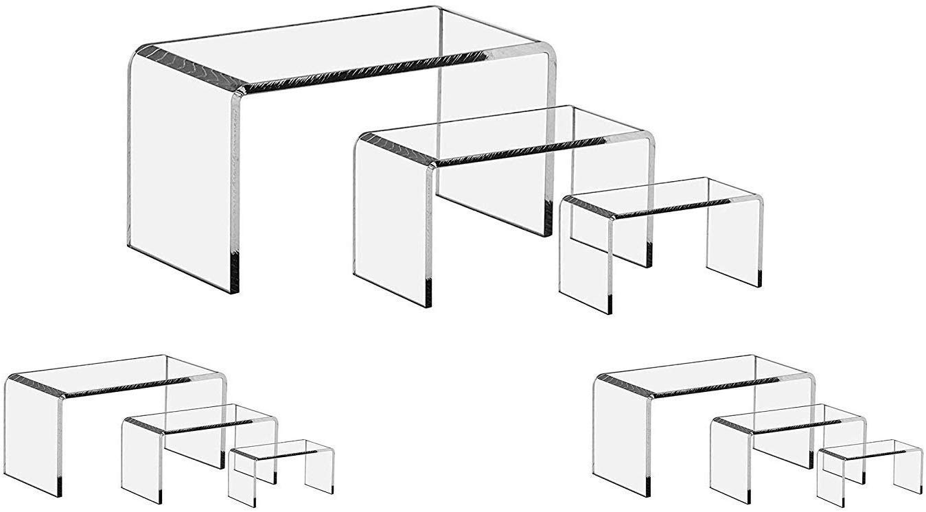 FlanicaUSA 9 Pieces Set - Clear Acrylic Display Riser Set, Acrylic Display Stand …