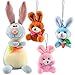 Pre-Filled Easter Eggs with Plush Bunny, Jumbo 7” Bright Colorful Easter Eggs Prefilled with Variety Plush Bunnies Combo Set