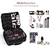 Travel Makeup Bag【Newest 2019】, ETEREAUTY Portable Cosmetic Case Train Bag with 3 Individual Cases, Premium Makeup Organizer Bag for Makeup Brushes Toiletry Jewelry Digital Accessories（Black）