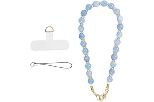 MORSUNBELA Phone Wrist Strap Phone Chain Lanyard Charm Beaded Bracelet Charms for Women and Girls Universal