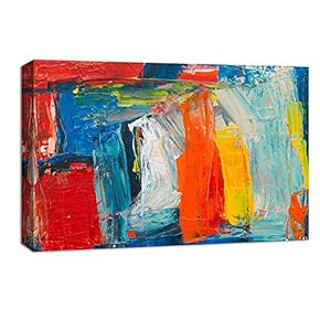 Canvas Wall Art Abstract Colorful Painting Artwork for Home Prints Framed - 12x18 inches
