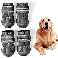 PUPWE Dog Booties,Running Shoes for Dogs,Dog Outdoor Shoes,Dog Shoes,Pet Rain Boots, Labrador Husky Shoes for Medium to Large Dogs,Rugged Anti-Slip Sole and Skid-Proof-4Ps-Size5