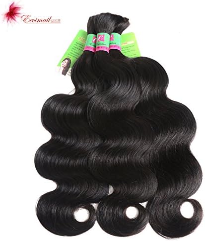 Eecamail 8A Brazilian Virgin human Body Wave Bulk 5 Bundles for braiding bulk Hair Soft No Weft Attachment 100g/Bundle 22 22 22 22 22inch