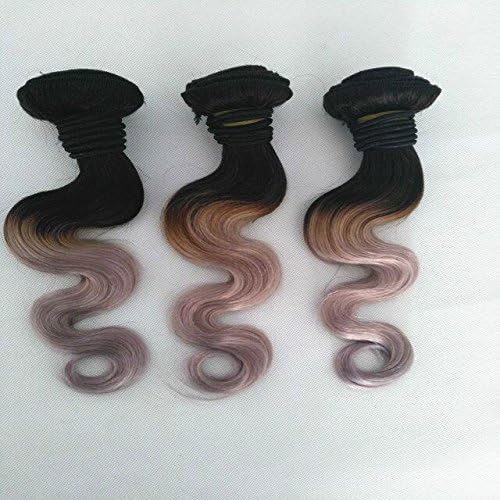 XMH 14 inch Ombre Human Hair Bundles Virgin Brazilian Body Wave Hair Weave 3 Bundle Deals For Black Women (1B/Grey)