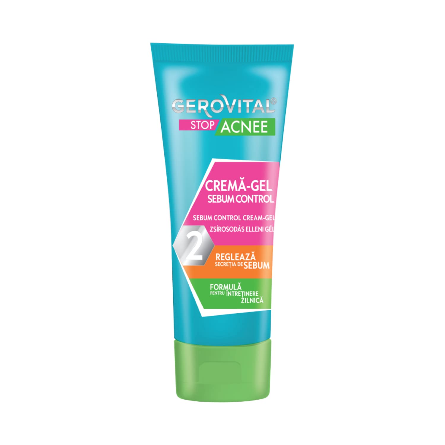 Gerovital Stop Acnee Sebum Control Gel-Cream 50ml – Acne Treatment for Oily & Acne-Prone Skin, Mattifying Formula, Reduces Sebum & Unclogs Pores