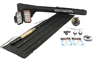Wild Water Fly Fishing 9 Foot, 4-Piece, 3/4 Weight Fly Rod Deluxe Complete Fly Fishing Rod and Reel Combo Starter Package