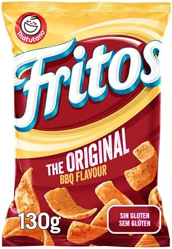 Matutano Fritos Original, lanche com sabor a churrasco, saco de aperitivo individual, 130 gr