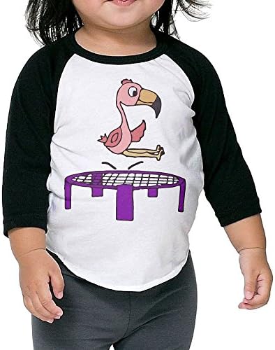 Pethe4d Pink Flamingo Bird On Trampoline Cute Graphic T Shirt for Toddler with Long Sleeve