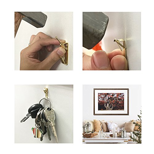 BIGTEDDY - 206pcs Photo Frame Picture Hangers Assortment Wall Hanging Kit Hardware Hooks with Wire for Drywall Home and Office Picture Wall Mount