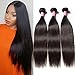 BuLaDou 10A Brazilian Straight Hair Weave Bundles 8 10 12inch Sew in Hair Extensions 100% Unprocessed Remy Human Hair Weft Pack of 3 Natural Color