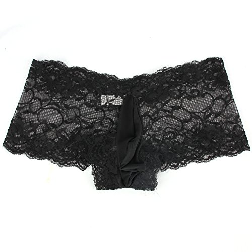 Sissy Pouch Panties Men's Silky Lace Bikini Briefs Girly Underwear Sexy