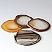 Set of 4 Brown Brazilian Agate Coasters with Rubber Bumpers (Quality 1) 3 Inches to 3.5 Inches