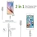 Ereach 2-In-1 Lightning and Micro USB Cable, Durable Sync Data/Nylon Braided Fast Charging Cable Cord for iPhone 7 Plus/7/6S Plus/6S/5S, iPad/IPod, Samsung and More - Sliver - 4 Piece