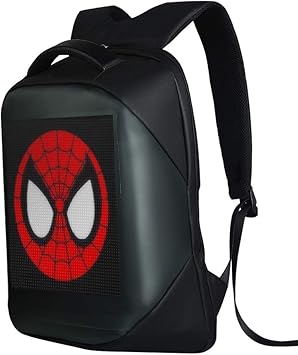 Amazon アップグレードスマートledバックパック 革新的なカスタムプロパガンダスクリーンダイナミックバックパック適切なwifiワイヤレスandroid Ios アプリ創造的な誕生日プレゼントdiyバックパック 黒 Omzbm バックパック バッグ