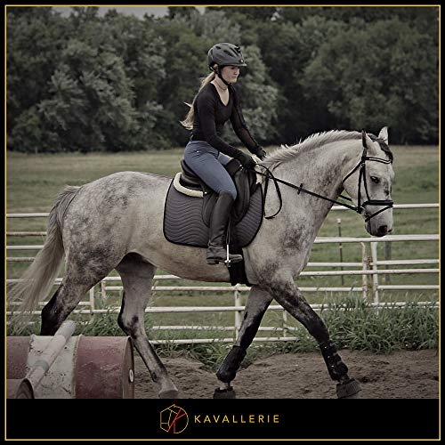 Dressage Boots for Horses by Kavallerie: Pro-K 3D Air-Mesh Horse Boots, Secure Leg Protection, Lightweight and Tough White & Black Dressage Sports Boots [Black] - Thumbnail 2