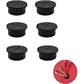 6 Pcs Cable Cord Grommet 1 Inch Flexible Wire Rubber Grommets Flexible Silicone Cable Cord Grommet Desk Grommet for TV Consol