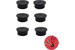 6 Pcs Cable Cord Grommet 1 Inch Flexible Wire Rubber Grommets Flexible Silicone Cable Cord Grommet Desk Grommet for TV Consol