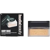 Huda Baby Bake Mini Easy Bake Loose Baking &amp; Setting Powder - Kunafa (deep tan and rich skin tones. golden undertones brighten and disguise under-eye darkness) .21 Oz