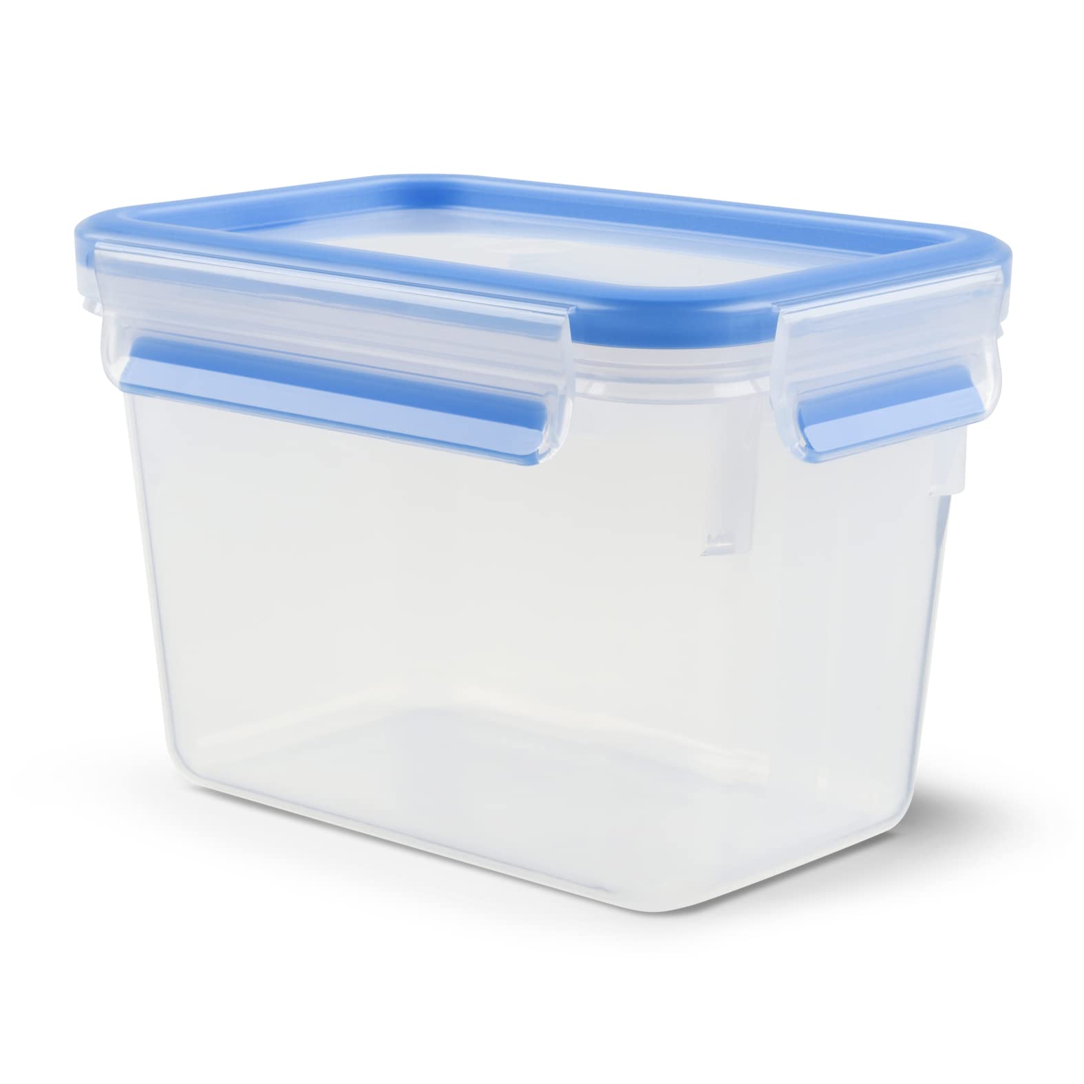 EMSA Clip & Close Frischhaltedose, rechteckig, 1,1 L, mit Deckel, Aufbewahrungsbox, 100 Prozent dicht, spülmaschinen-, gefrier-, mikrowellenfest, Transparent, Blau, Made in Germany, 508541