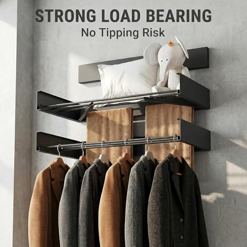 lfetav Wall Mounted Drying Rack,Collapsible Drying Racks for Laundry, Wall Mounted Clothes Rack (Black, 100cm)