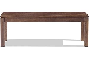 Grain Wood Furniture Montauk Solid Wood Bench, Rustic Walnut