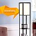 TEANDE FBA_MXWEL-BK Maxwell LED Shelf Floor Lamp-Modern Mood Living Room and Bedroom-Shade Diffused Light Source with Open-Box Shelves-Ebony Black, Wood