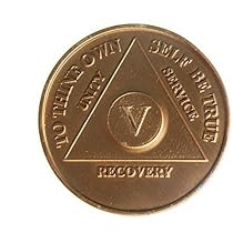 thumbnail image 2 of 41 Year AA Sobriety Medallion - Bronze Recovery Chip With Serenity Prayer 2 of 11