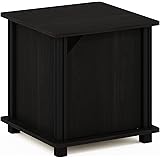 Furinno Brahms End Side Sofa Table/Nighstand with Storage, 1-Pack, Espresso/Black