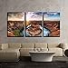 wall26 - 3 Piece Canvas Wall Art - Sunset Moment at Horseshoe Bend, Colorado River, Grand Canyon National Park, Arizona USA - Modern Home Decor Stretched and Framed Ready to Hang - 24