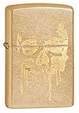 Zippo Grunge Skull Pocket Lighter, Gold Dust