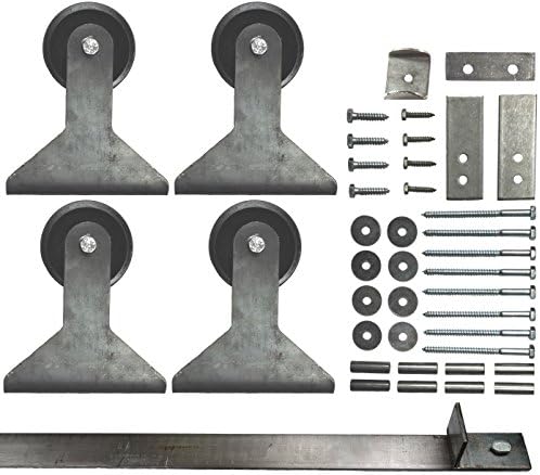 Double Sliding Barn Door Hardware Kit Top Mount Design 11 Ft. Track Included - Made in USA