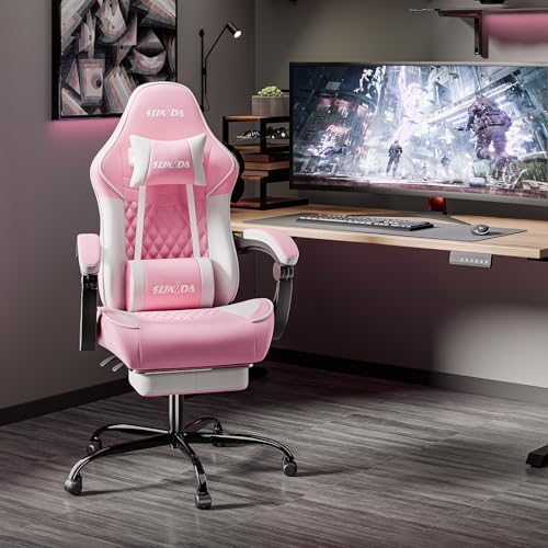SUKIDA Pink Gaming Chair