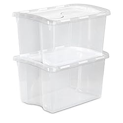 Sterilite 48 Qt Hinged Lid Storage Box, Stackable