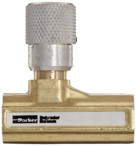Parker 003381101 338 Series Brass Needle Valve, 1/4" NPTF, 250 psi